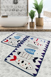 Mijölnir Le Poisson Juego de alfombrillas de baño Multicolor